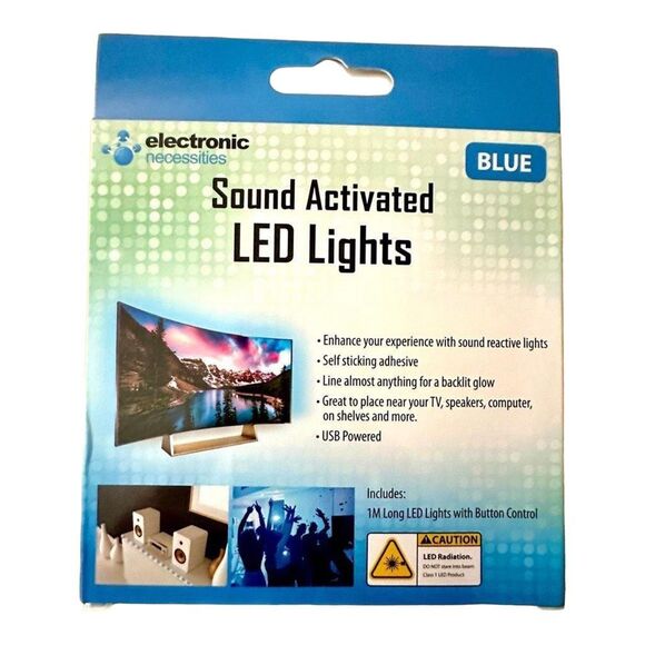 Sound Activated Blue LED Light Strip Peel Off Adhesive 1 Meter Or Cut To Size - Picture 3 of 5